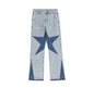 Blue Star Print Cargo Jeans