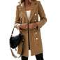 Fashionable Woolen Double-Breasted Jacket for Women